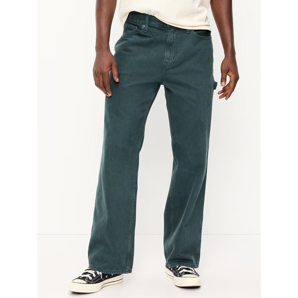 OLD NAVY 90s Baggy Carpenter Jeans Mens 36x32 Teal Blue 100% Cotton NEW